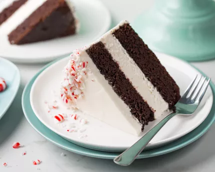 Gâteau étagé au chocolat et à la menthe poivrée
